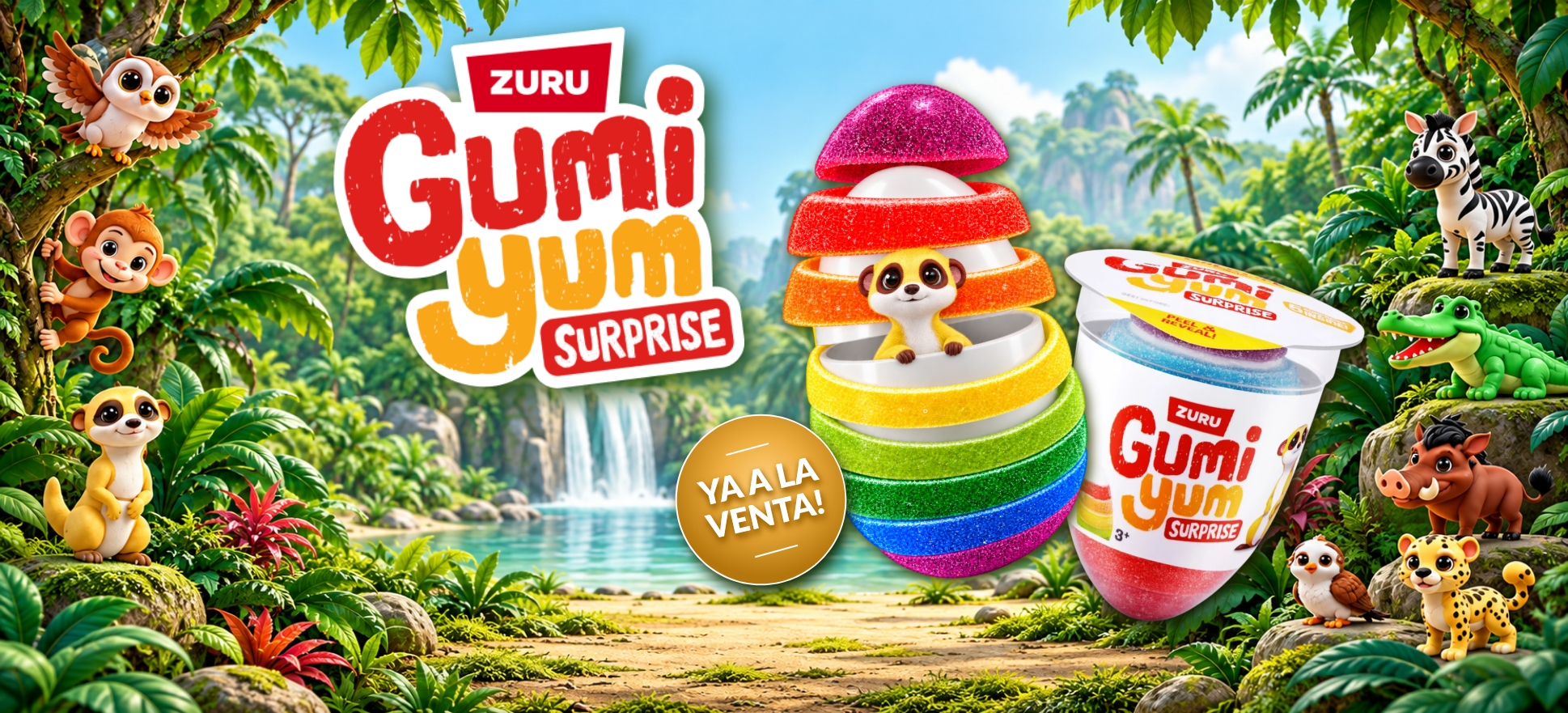 Super Lanzamiento Zuru Gumi yum! Huevos con golosinas y juguetes Coleccionables Importados WildLife!