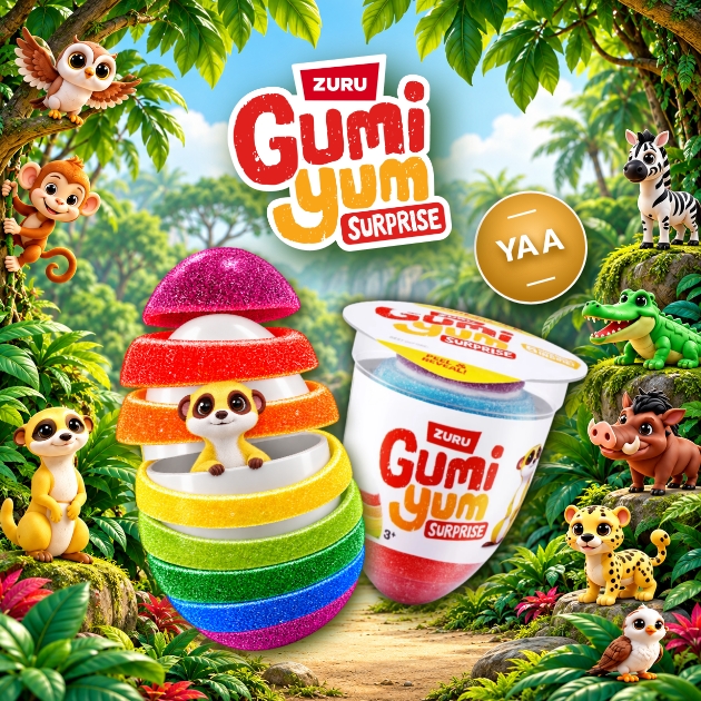Lanzamiento Huevos con Gomitas y Juguetes Coleccionables Zuru Gumi Yum!